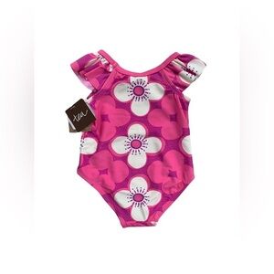 Tea Collection NWT Size 6-9 Months Pink Floral Swimsuit